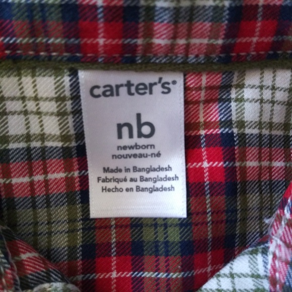 Carter's Newborn Plaid Shirt and Pants Set - Picture 4 of 6